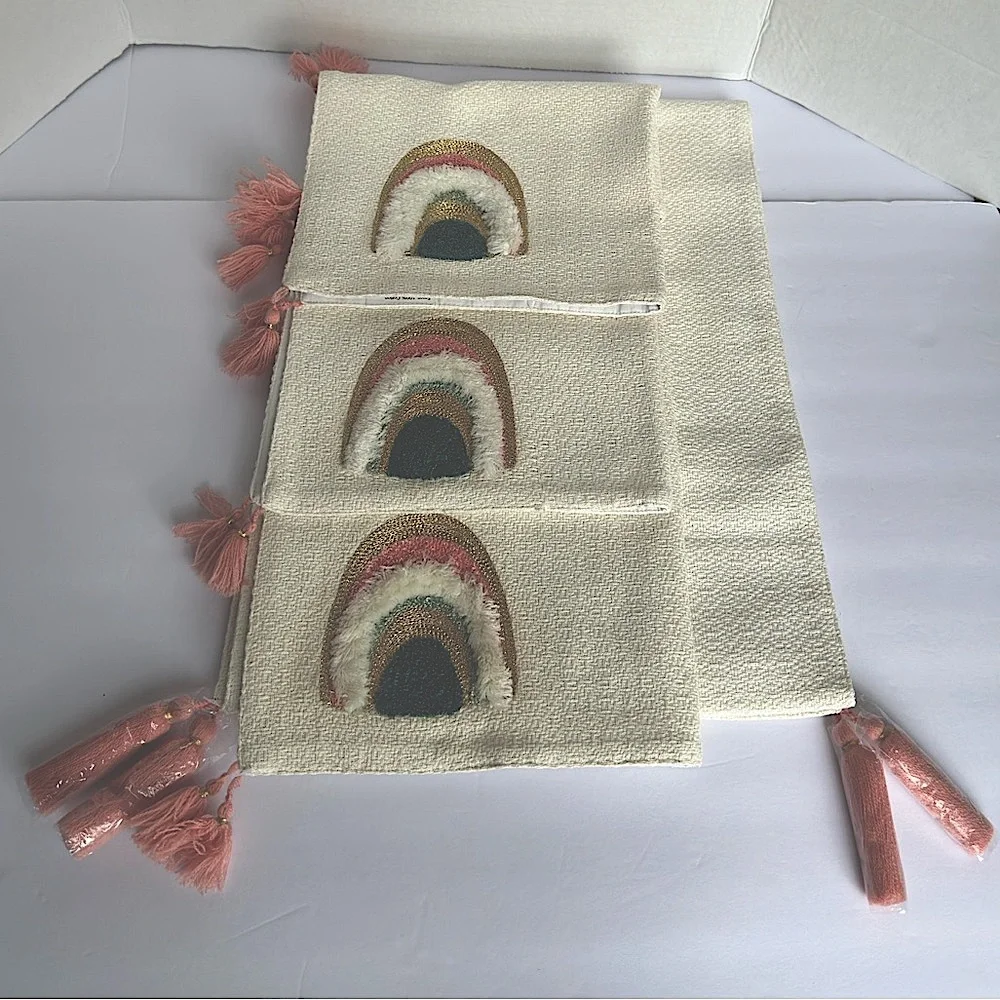 Hobby Lobby Desert Skies Table Runner & 3 Mats Set | Cream Rainbow Boho NEW
